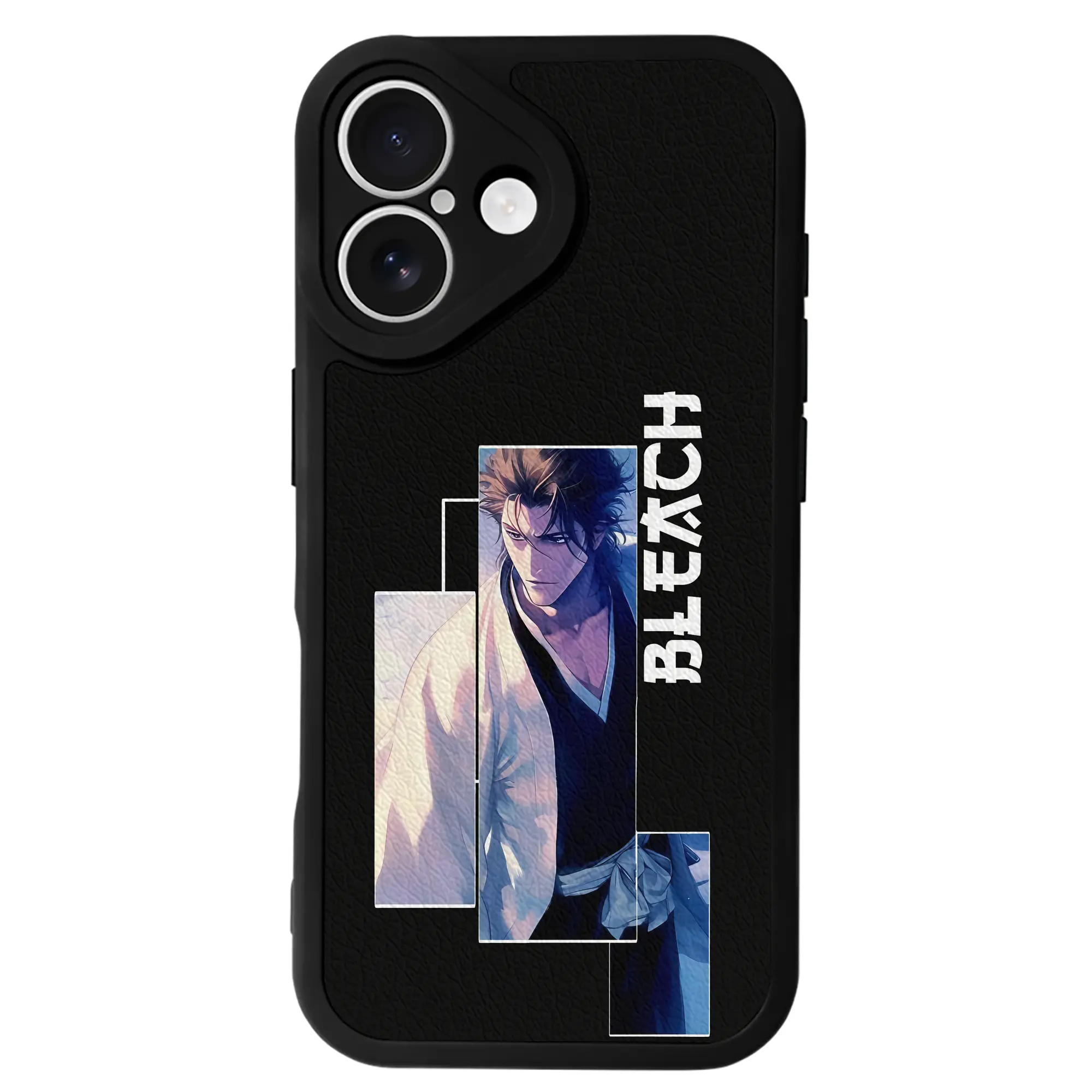 ブリーチ グッズ 藍染 惣右介 - IPhone 16シリーズ対応 ・ シリコンスマホケース ・ レザー調 ・ 高精度フィット ・ 耐衝撃 ・ ワイヤレス充電対応 ・ 精密カット